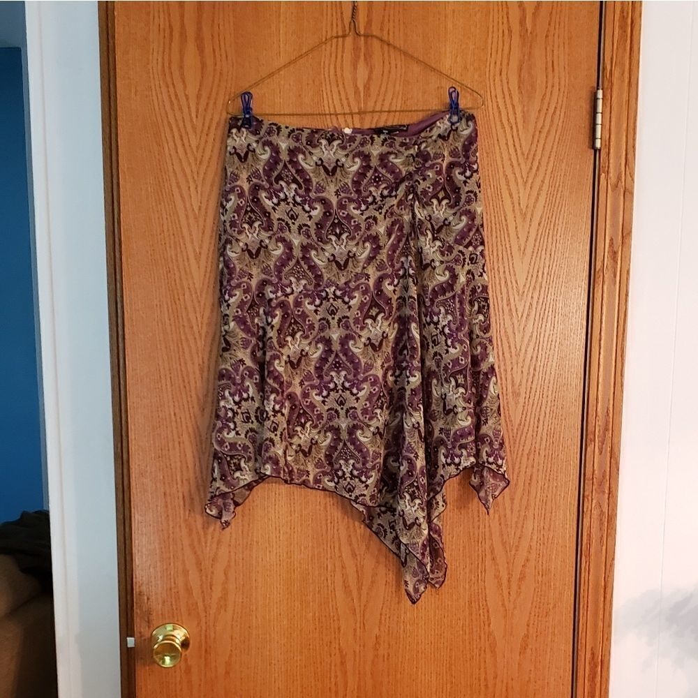My Michelle Purple Paisley Handkerchief Skirt Sz 9